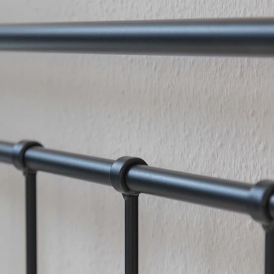 Dobbeltseng - Metalstel - Sort/Naturlig - Stel 5072 - 140x200 Cm