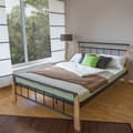 Miniatyrbillede 1 af 7: Dobbeltseng - Metalstel - Sort/Naturlig - Stel 5072 - 140x200 Cm
