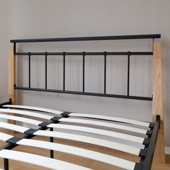 Parisänky - Metallirunko - Musta/luonnollinen - Runko 5072 - 160x200 cm