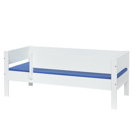 Huxie - Dagbädd Med Skyddskanter + Kilben - Vit - 70x160 Cm