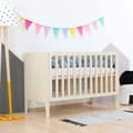 Miniatyrbild 1 av 4: Uppfällbar spjälsäng för baby i naturlig färg 60 x 120 cm