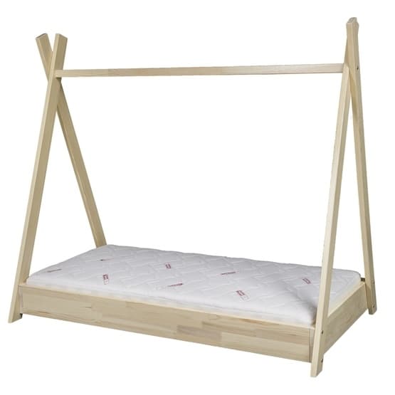 Tältsäng - Barnsäng Med Madrass 160X80 Cm - Natural