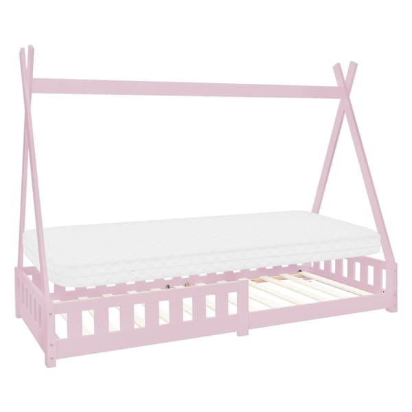 Pinnasänky Tipi Pink Fall-Out Protection Puinen sänky House Bed Pine 200x90cm
