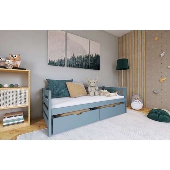 ERGO - Enkeltseng Med Skuffer - 80x180 Cm - Grå