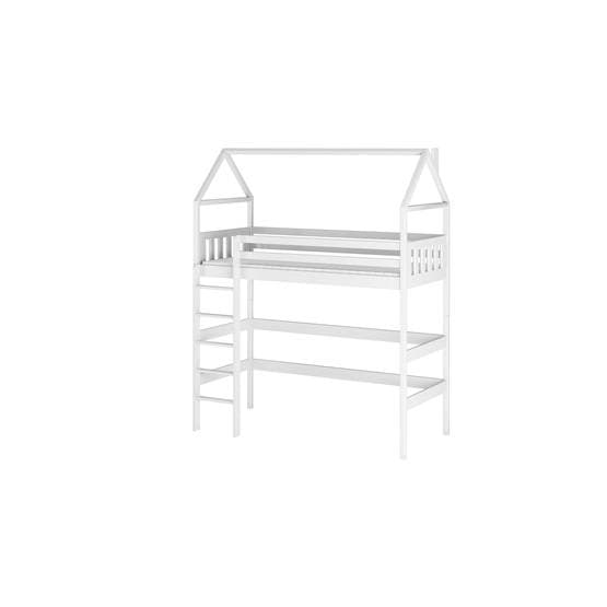 GLORIA - Loftseng Hus - 90x200 Cm - Hvid