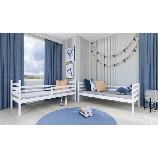NEMO - Våningssäng Med Lådor - 80x200 Cm - Vit