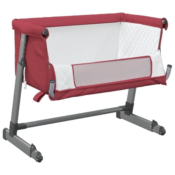 vidaXL babyseng med madras linnedstof rød