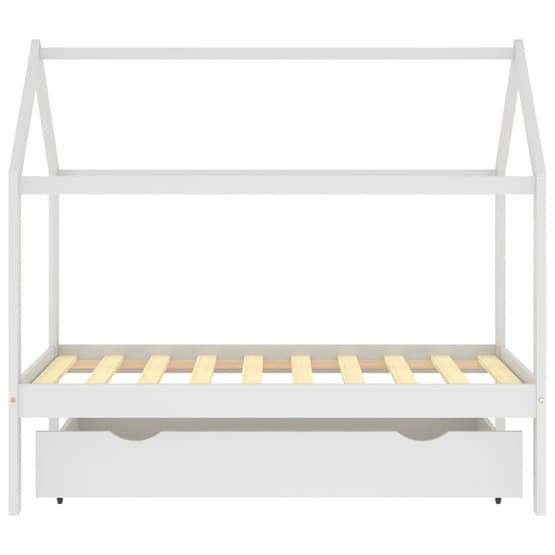 Barnsäng Med Låda Vit Massiv Furu 80X160 Cm