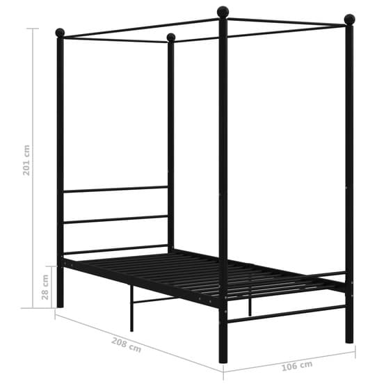 Himmelsäng Svart Metall 100X200 Cm - 1