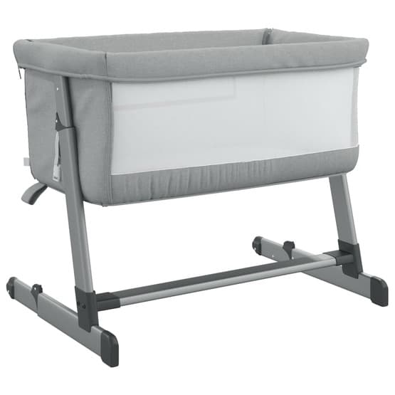 Babysäng Med Madrass Ljusgrå Linnetyg