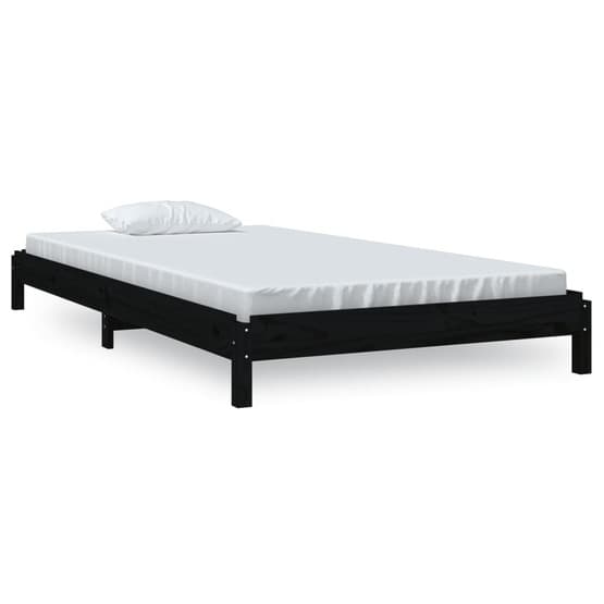 Stapelbar Säng Svart 100X200 Cm Massivt Furu