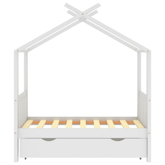 Barnsäng Med Låda Vit Massiv Furu 70X140 Cm