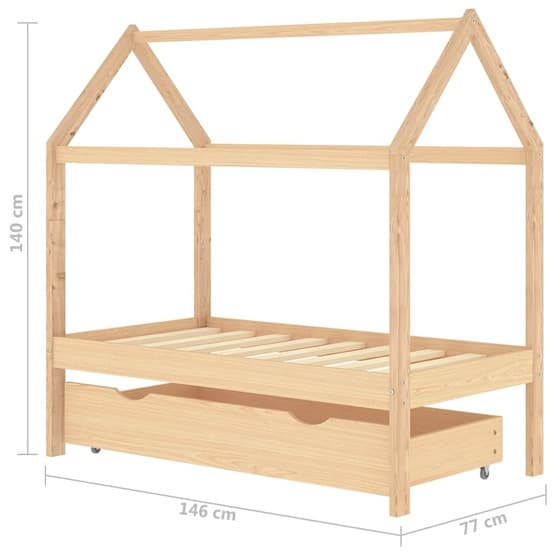 Barnsäng Med Låda Massiv Furu 70X140 Cm