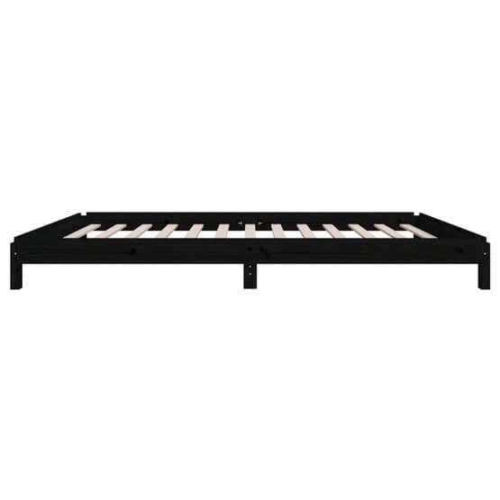 Stapelbar Säng Svart 80X200 Cm Massivt Furuträ