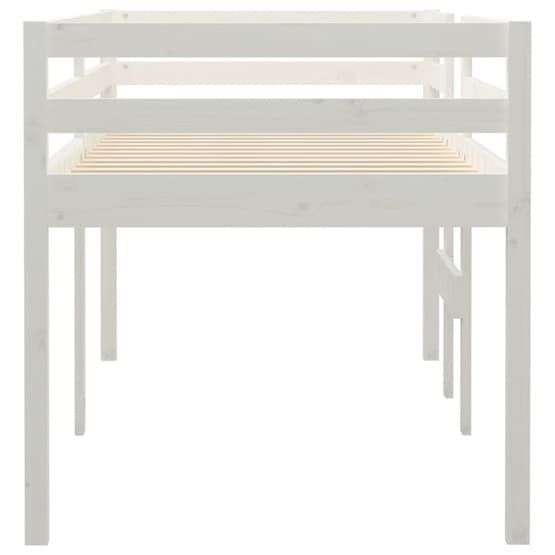 Hög Säng Vit 80X200 Cm Massiv Furu
