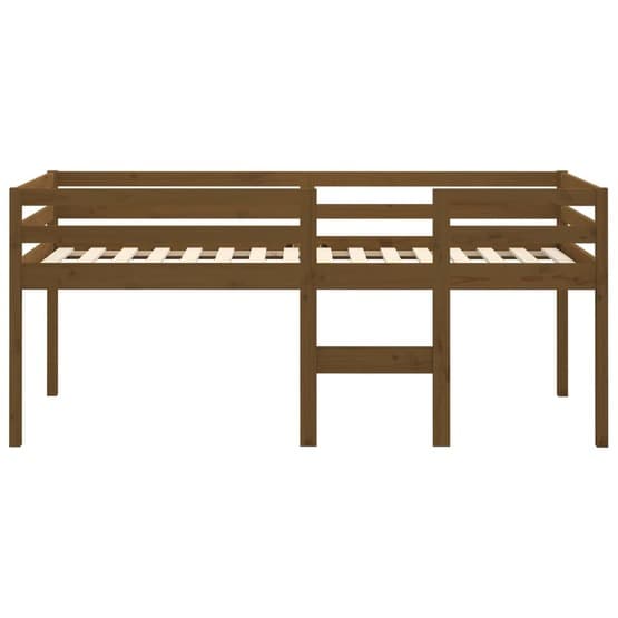 Hög Säng Honungsbrun 90X200 Cm Massiv Furu