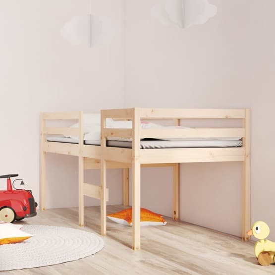 Hög Säng 80X200 Cm Massiv Furu