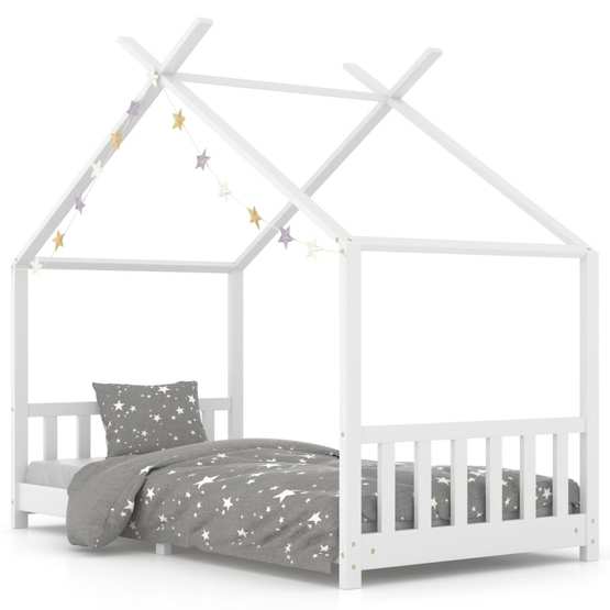 Barnsäng Vit Massiv Furu 90X200 Cm - 1
