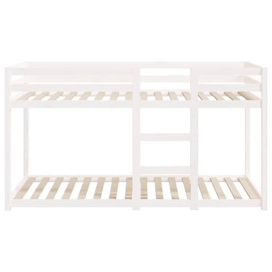 Våningssäng Vit 90X200 Cm Massiv Furu - 2