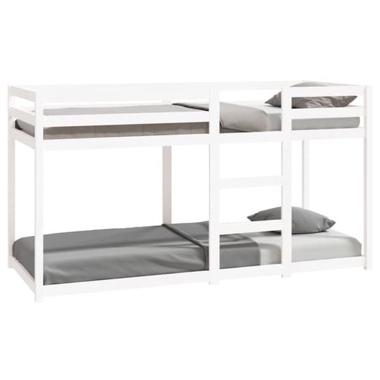 Våningssäng Vit 90X200 Cm Massiv Furu - 2