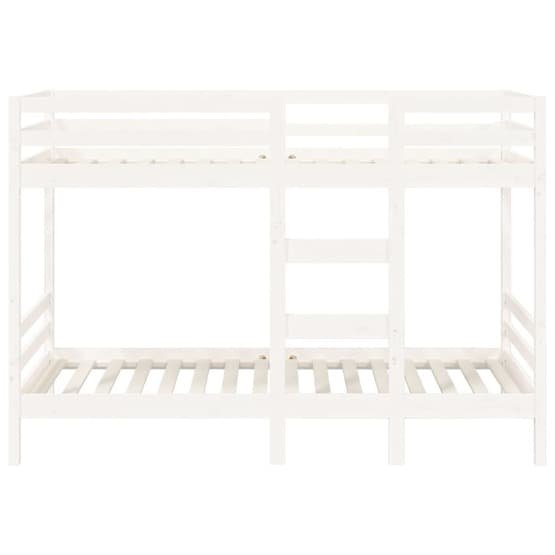 Våningssäng Vit 90X200 Cm Massiv Furu - 3