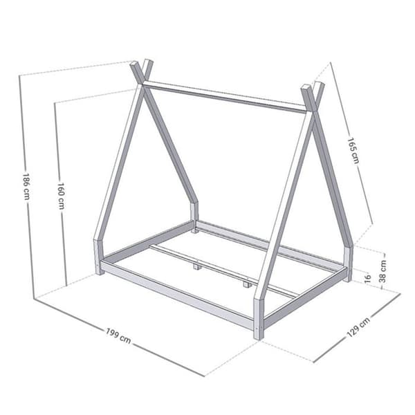 NAKANA tipi-säng för barn 120 x 190 marinblå
