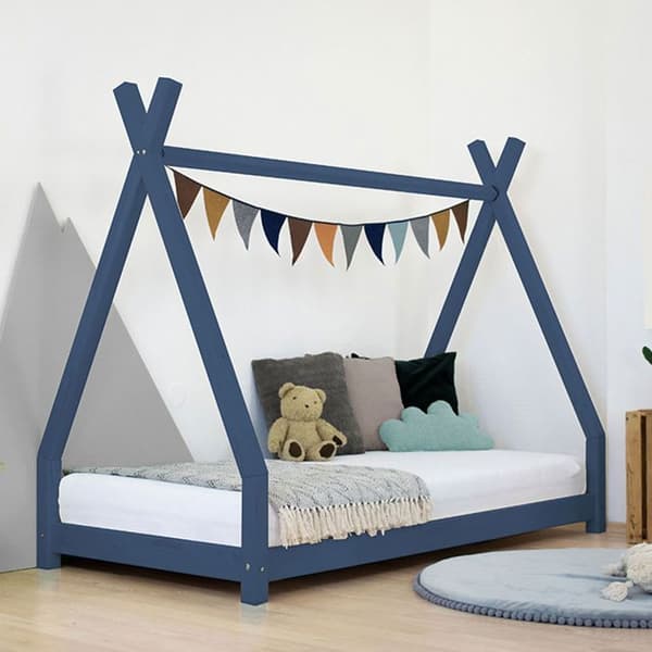 NAKANA tipi-säng för barn 120 x 190 marinblå