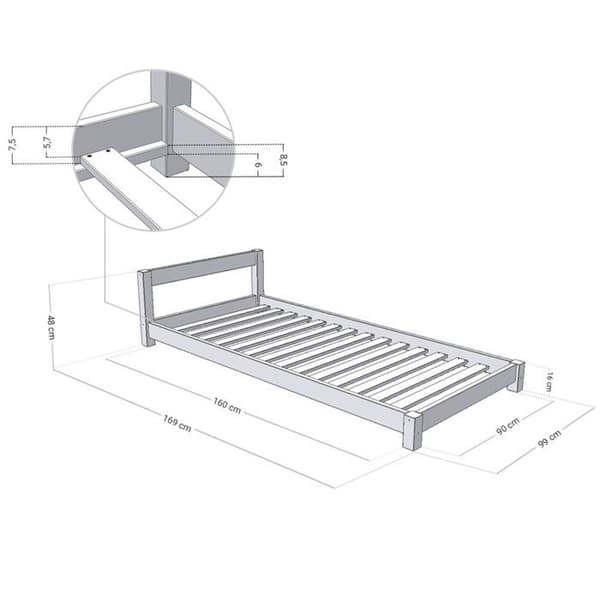 DRÖMMIG barnsäng 90 x 160 vit