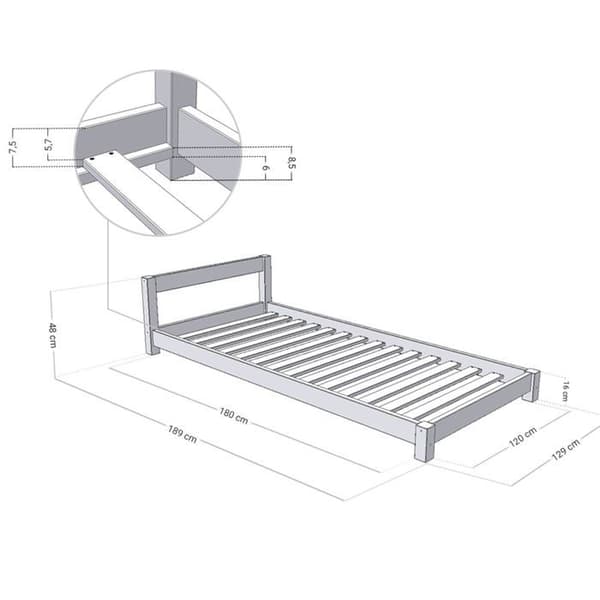 DRÖMMIG barnsäng 120 x 180 vit