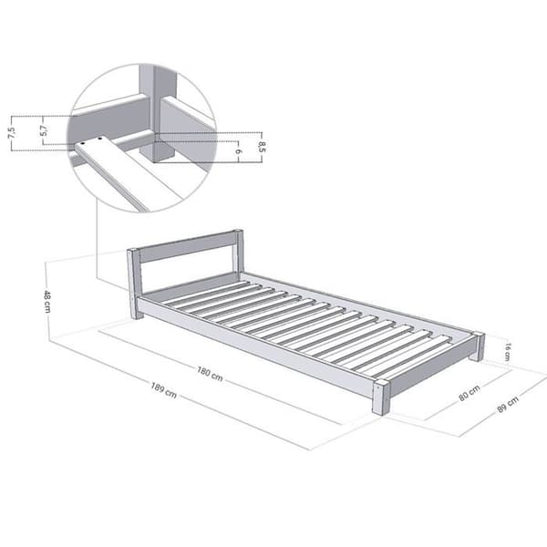 DRÖMMIG barnsäng 80 x 180 vit
