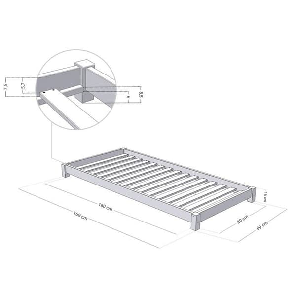 Lampa enkel TEENY 80 x 160 natur
