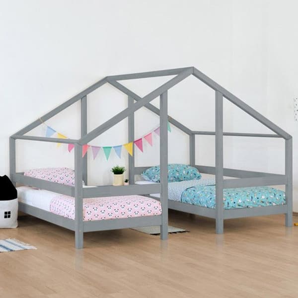 Lit cabane VILLY 2 platser 90 x 180 grå