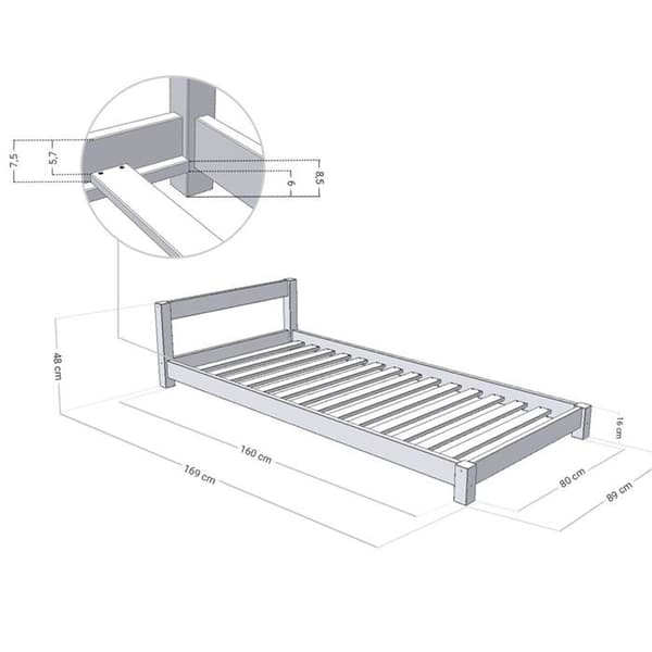 DRÖMMAD barnsäng 80 x 160 vit