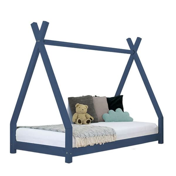 NAKANA tipi-säng för barn 90 x 180 marinblå