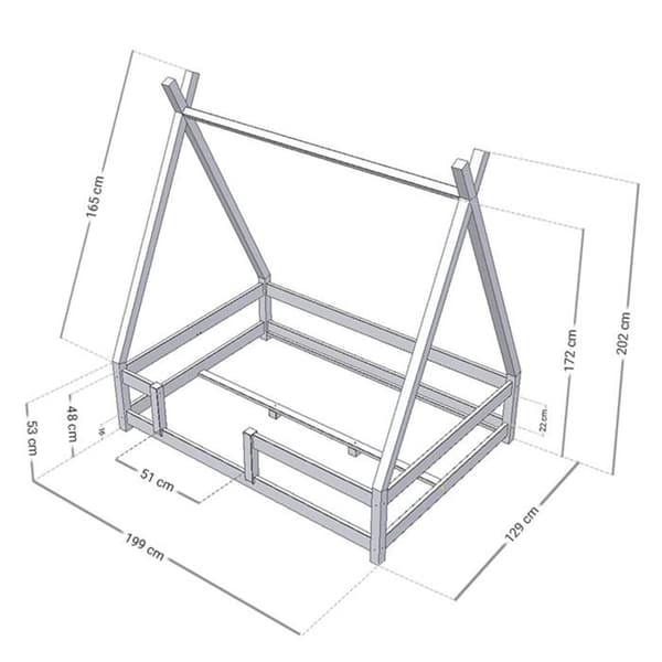 NAKANA barnhyttsäng 120 x 190 marinblå