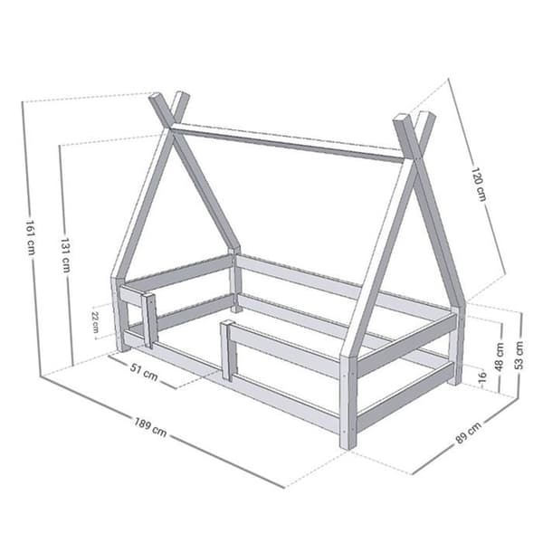 NAKANA barnstuga säng 80 x 180 tegelröd