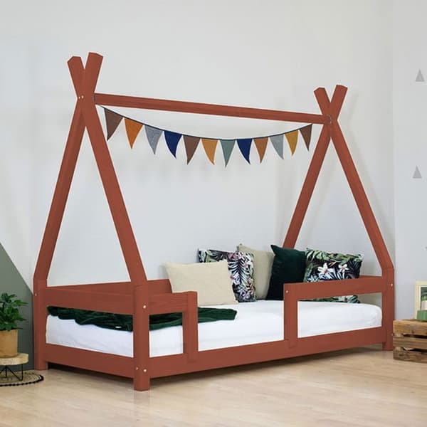 NAKANA barnstuga säng 80 x 180 tegelröd
