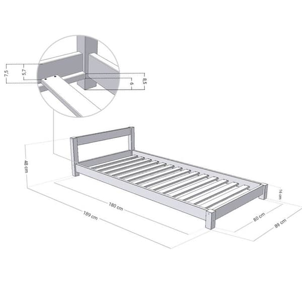 DRÖMMAD barnsäng 80 x 180 tegelröd