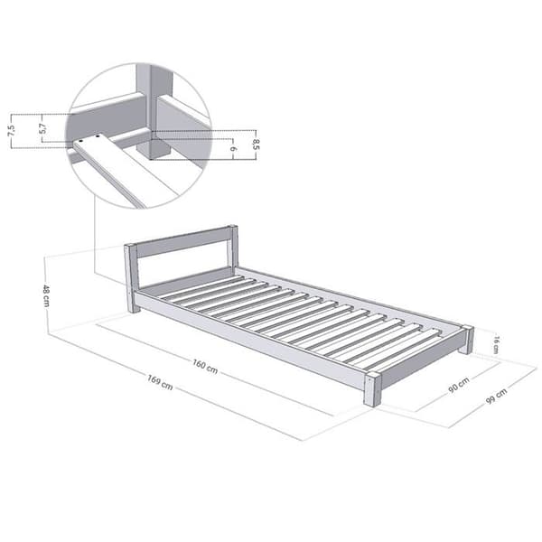 DRÖMIG barnsäng 90 x 160 bensingrön
