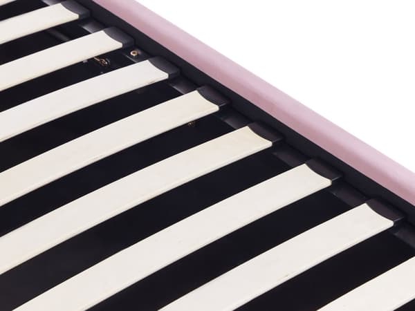 Oppbevaringsseng Rosa Fløyel Enkeltseng 90 x 200 cm Minimalistisk Retro Design Oppbevaring