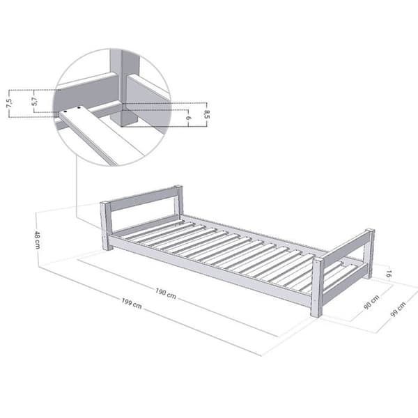 KIDDY barnsäng 90 x 190 marinblå