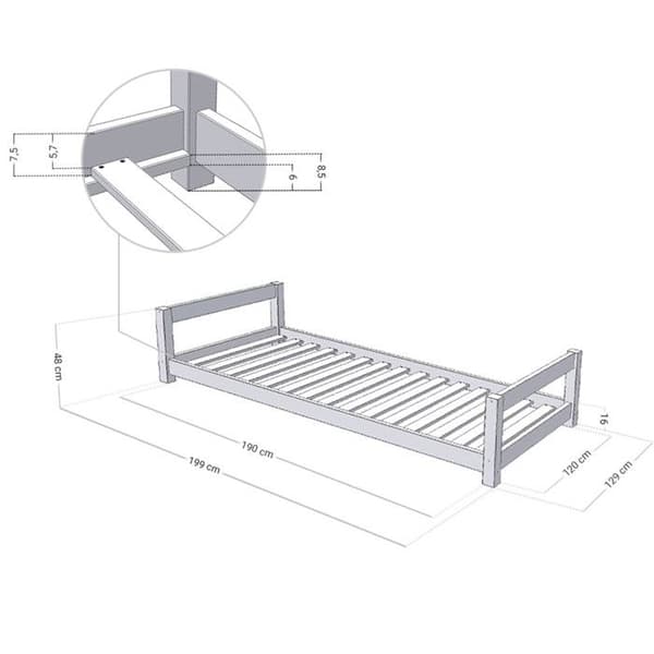 KIDDY barnsäng 120 x 190 salviagrön