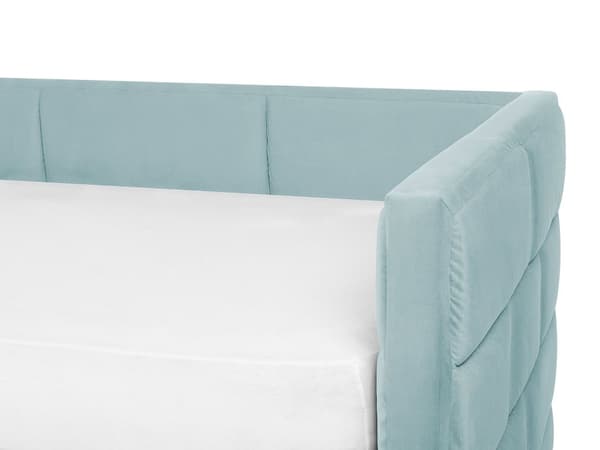 Dagseng Mintgrønn Fløyel 90 x 200 cm Tuftet Lamellramme Glamorøs stil Enkeltseng Soverom