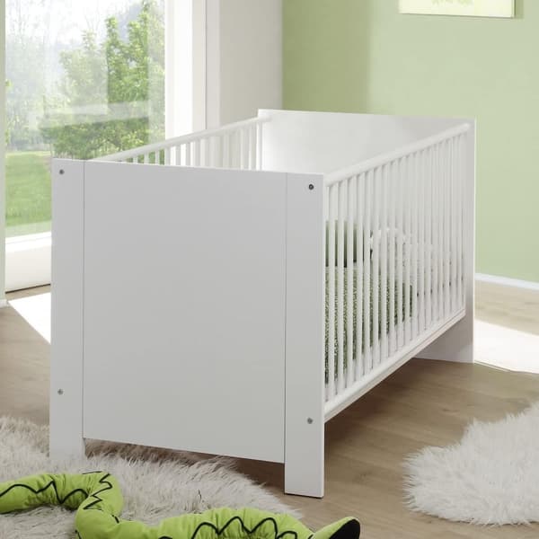 Rootz Baby Cot - Modern Nursery Bed - Comfortable Sleep - Safe Design - White - 78x83x143cm