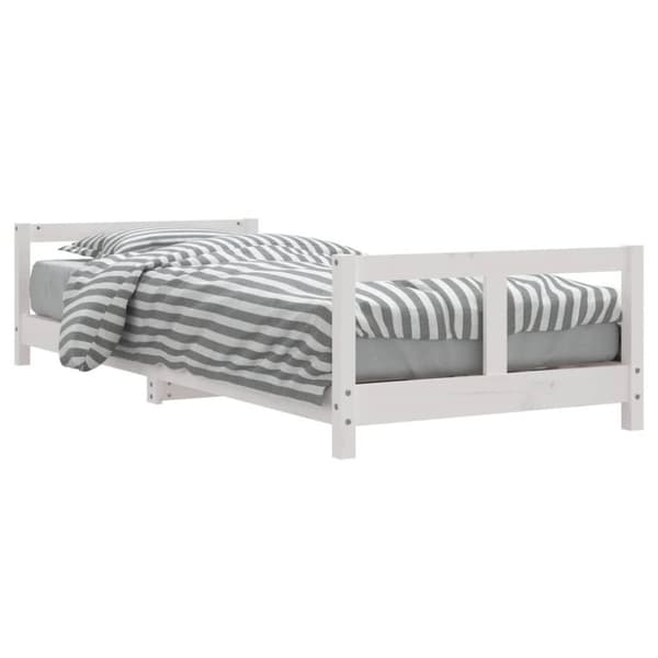 vidaXL sengeramme til juniorseng 80x200 cm massivt fyrretræ hvid