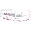Miniatyrbild 8 av 9: vidaXL Sängram för barnsäng vit 80x200 cm massiv furu