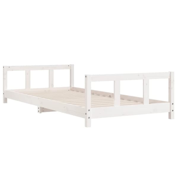 vidaXL sengeramme til juniorseng 90x200 cm massivt fyrretræ hvid