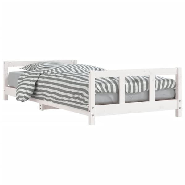 vidaXL sengeramme til juniorseng 90x200 cm massivt fyrretræ hvid