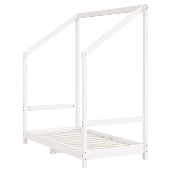 vidaXL sengeramme til juniorseng 70x140 cm massivt fyrretræ hvid