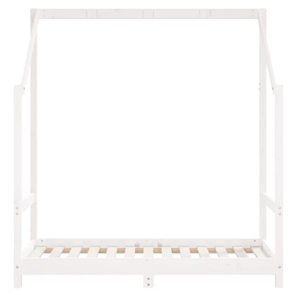 vidaXL sengeramme til juniorseng 70x140 cm massivt fyrretræ hvid